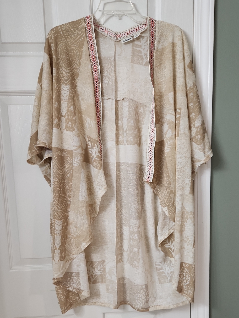 Cato Beige Patterned Kimono